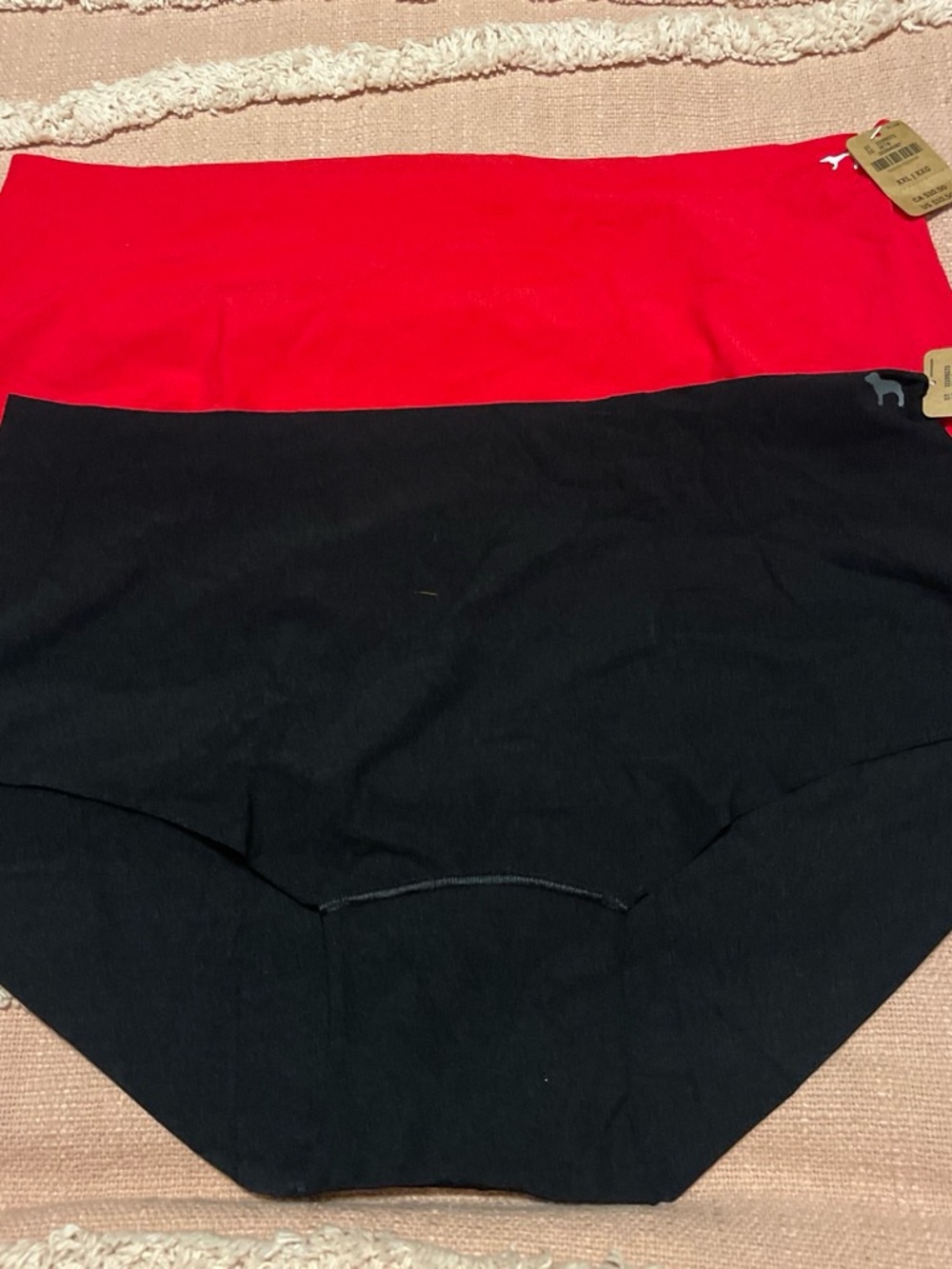 PINK Victoria's Secret Seamless Hipster Set - Red & Black
